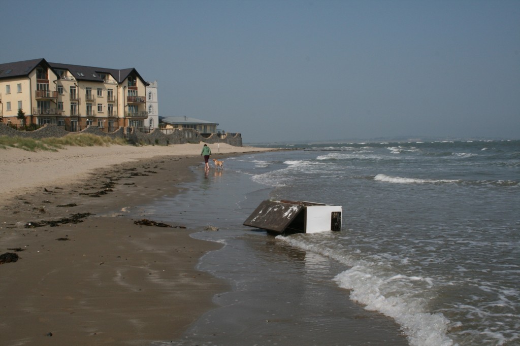 A fridge stranded on Howth beach. What a shameful sight!